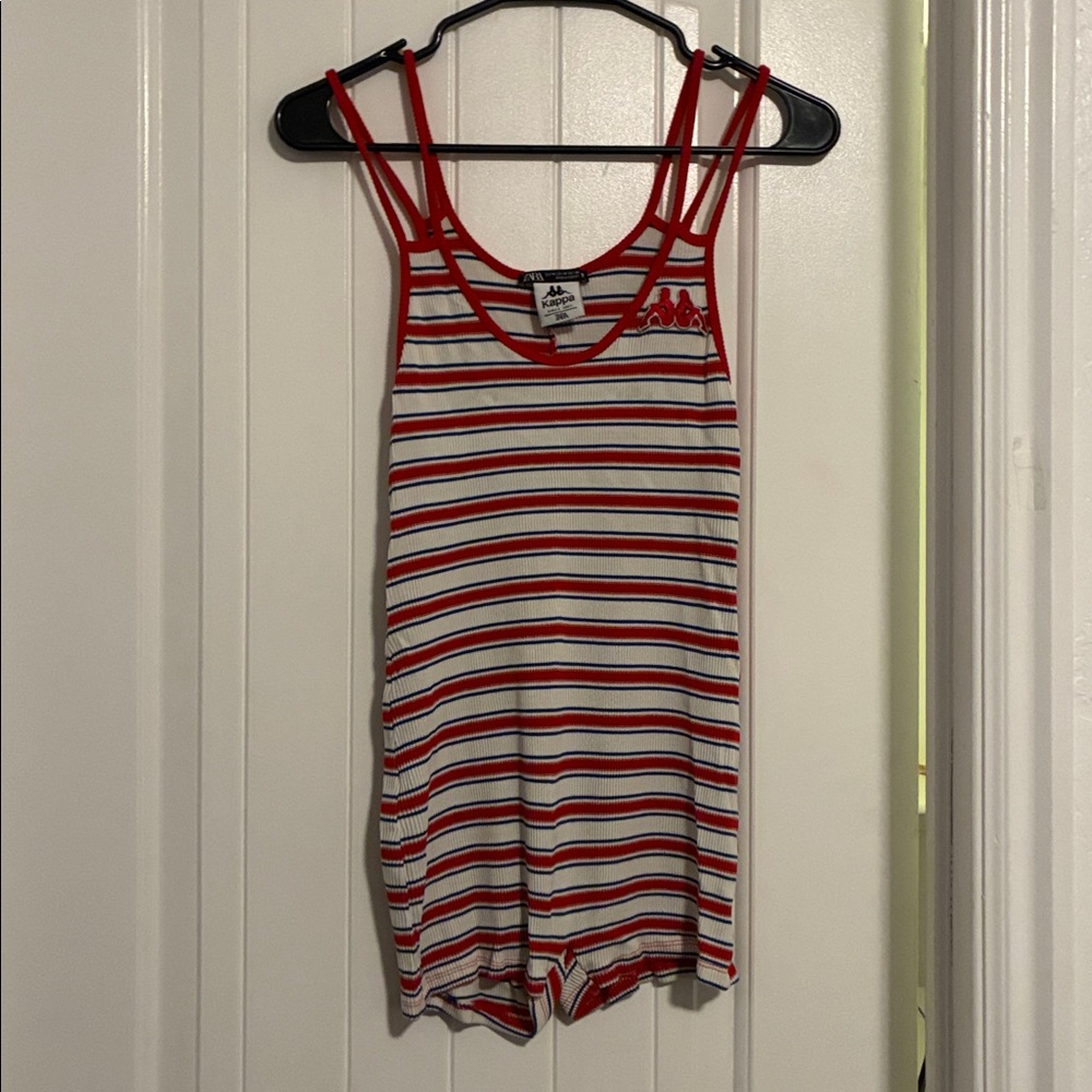 Kappa Red blue and white Striped romper